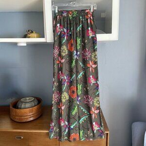 Snobby Sheep Floral Print Pull-on Pants Trousers Wide Leg Size 42